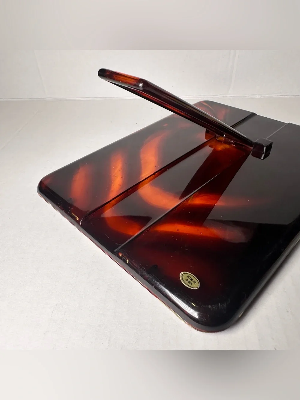 VTG Rare 70s Tortoiseshell Vanity Tabletop Hollywood Regency MCM MIRROR 7x9.25”